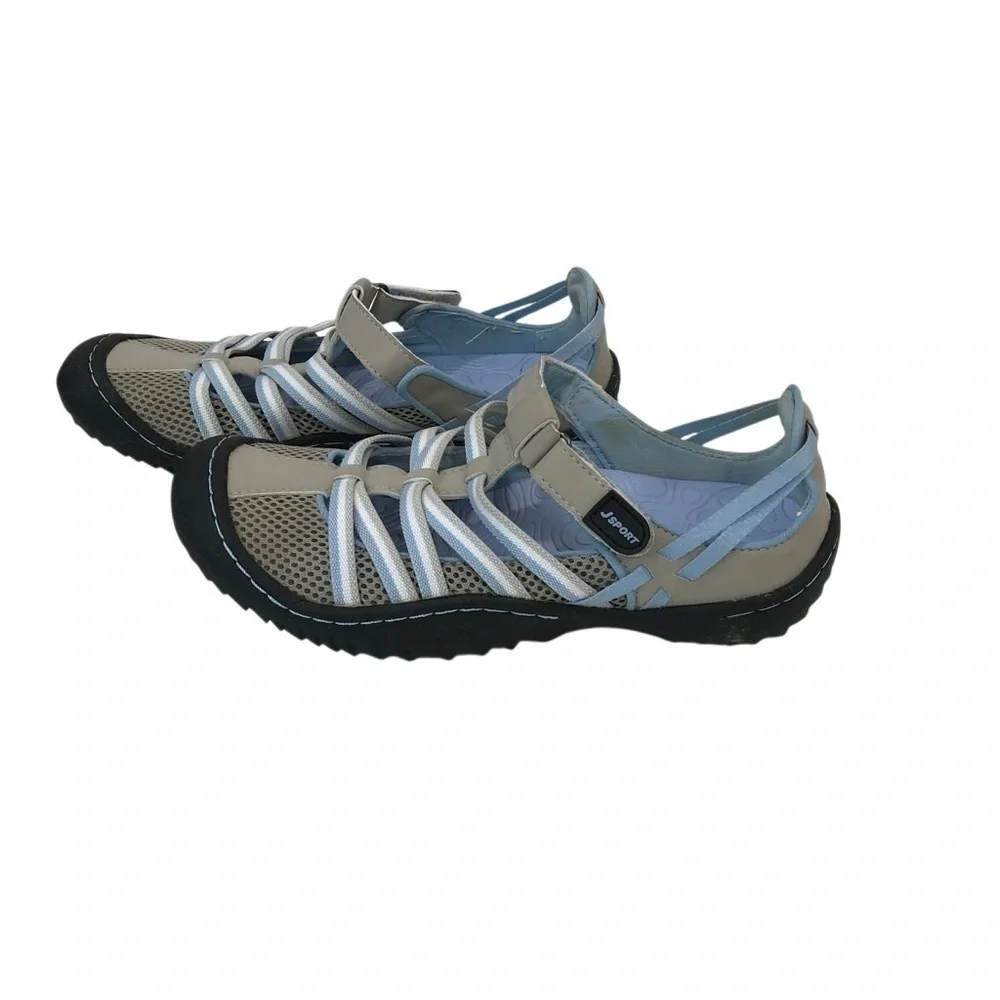 JSport by Jambu 7M Marley Slip one Sneakers Flats Blue Gray Mesh